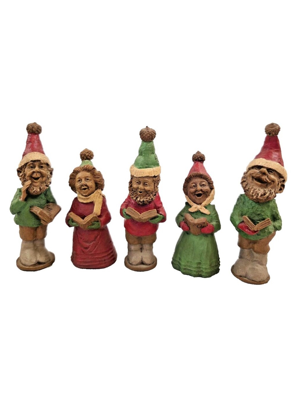 Vintage 1987 Tom Clark CAROL Christmas Gnome Singers Complete Set of 5 Figurines